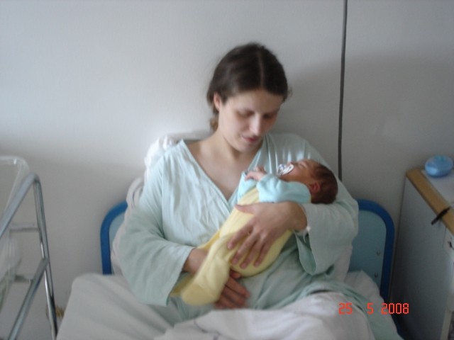 Martin z mamico v porodnišnici
