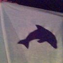 svetlo modra brisača z aplikacijo delfinčka