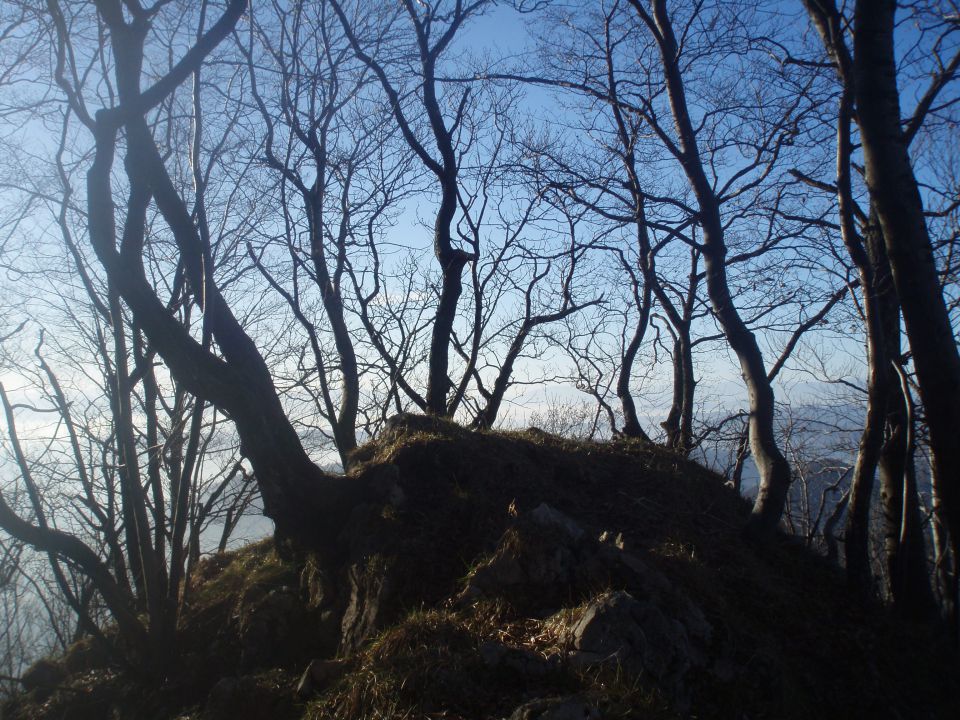 Dreveniška gora  nad rastiščem velikonočnic na Boču in pred zahodom sonca...