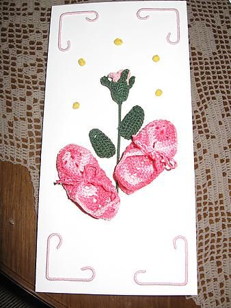 Kvačkana vizitka ob rojstvu-crocheted card