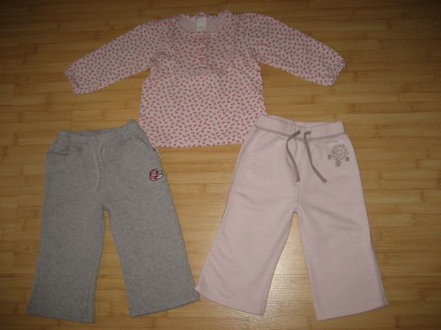 Hlače, trenirka in majčka hm, št. 80, vsak kos 2 eur, komplet 5 eur