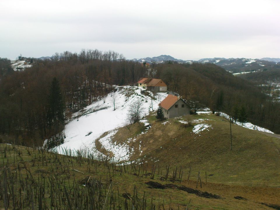 domačija soseda Martina, v ozadju domačija sosede Lizike