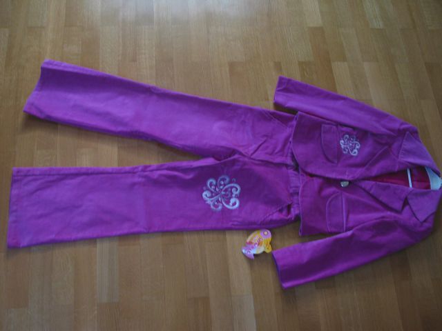 NOV KOMPLET, jakna in hlače, plišast(žameten) otip, 9-10 let, 12 EUR