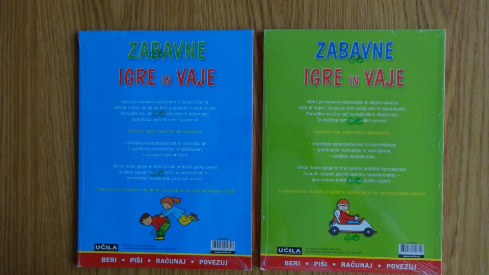 Nov zapakiran komplet Zabavne igre in vaje, 6-8 let še zadnja stran