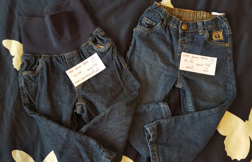 Jeans hlače, št.86, cena 5€/kom.