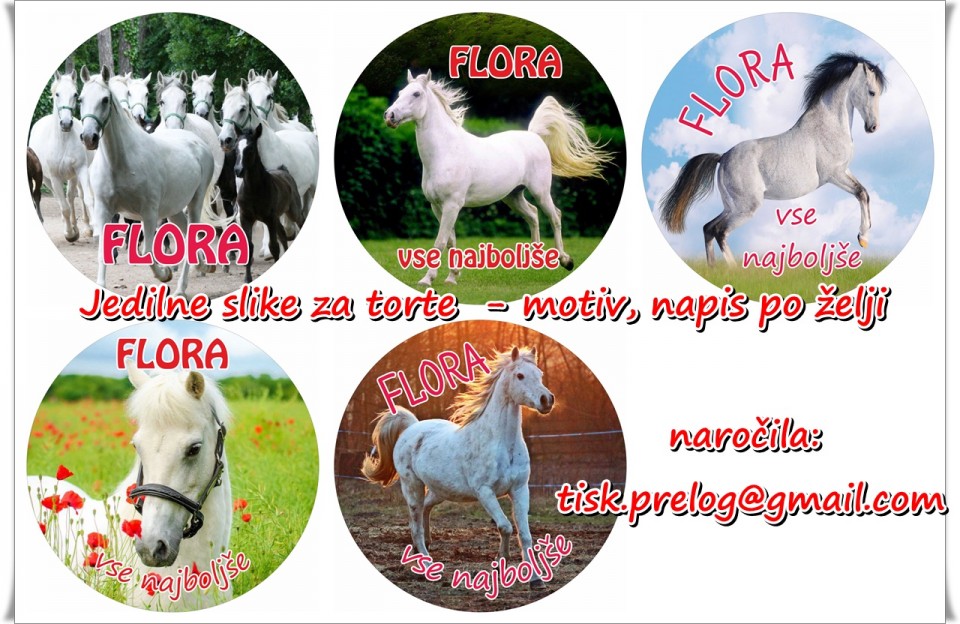 Jedilne slike za torte, slike za torto, hostje za torte konj