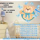 Otroške stenske nalepke , otroška dekoracija, nalepke za otroke medvedek z metuljčki