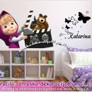 Otroške stenske nalepke , otroška dekoracija, nalepke za otroke Maša in medved