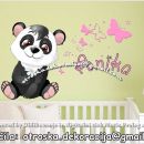 Otroške stenske nalepke , otroška dekoracija, nalepke za otroke panda z imenom