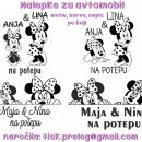 Nalepke za avtomobil sestrici, nalepka otrok v avtu deklici
