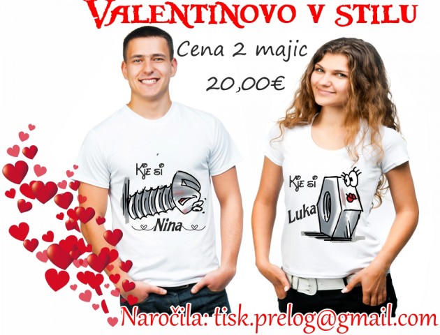 Majica za valentinovo , darilo ob valentinovem