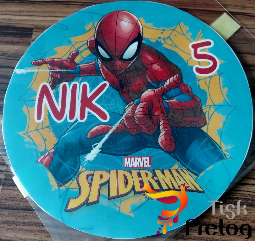 jedilna slika za torto, hostija za torto spiderman
