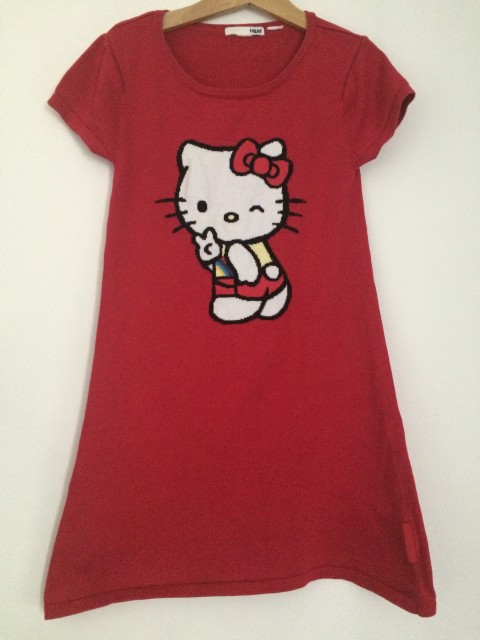 Pletena oblekica Hello Kitty, 6 let, h&m, 4€