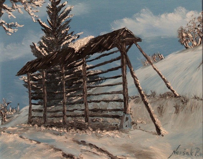 Kozolec, OLJE, 40x50 cm