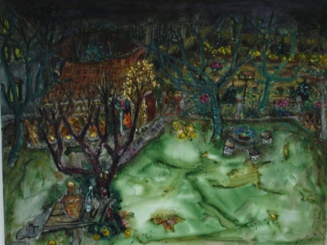 Brez naslova (vrtna uta), 2004, 70x90 cm - akril, olje na platnu