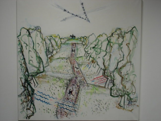 Brez naslova (Windsor long walk), 2003, 100x100 cm - akril, olje na platnu