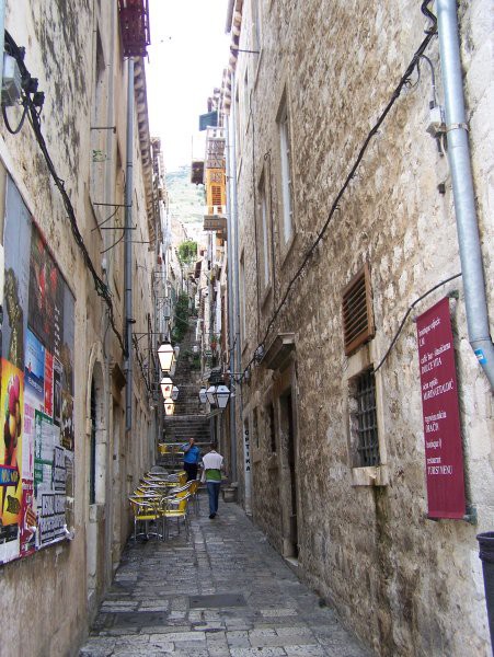 The narrow steets  of old Dubrovnik