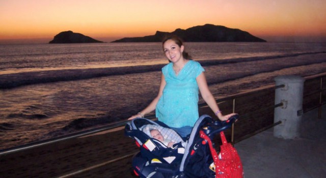 Mother Paulina and baby Paul Felipe... Mazatlan has a beautiful sea sight in NOvember...