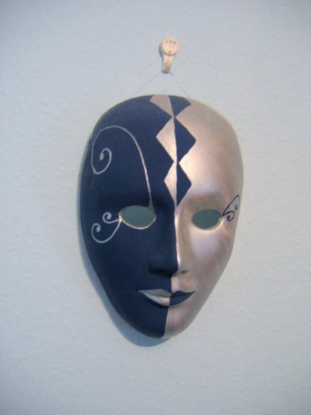 beneški maski - barvani z akrilom in poslikani s konturo