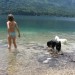 Bohinj...otroci in psi uživajo.
