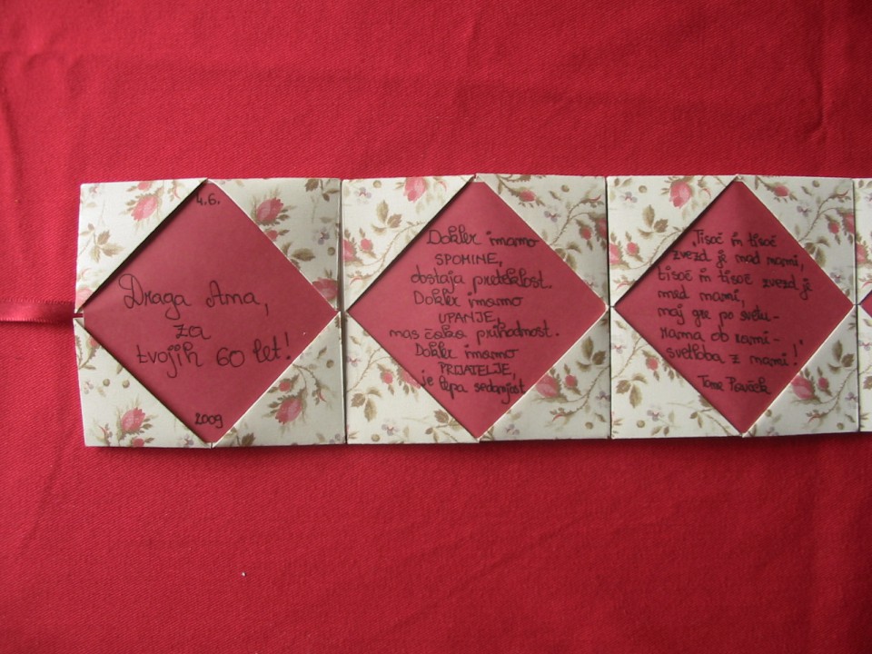 origami škatlica z albumčkom-harmonika