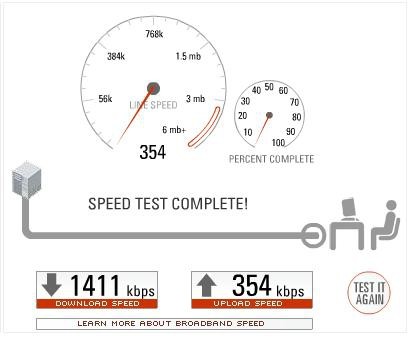 Internet connection speed test
