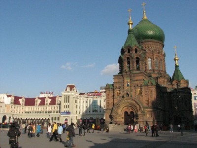 Ruska ortodoksna cerkev Svete Sofije - naj turisticna tocka Harbina.